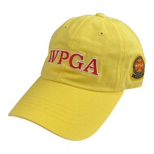 Vintage 1993 WPGA Golf Hat Tour Knighter Adjustable Strapback Yellow Dad Cap NOS